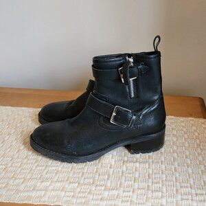 The White Company Black Leather Moto Boots